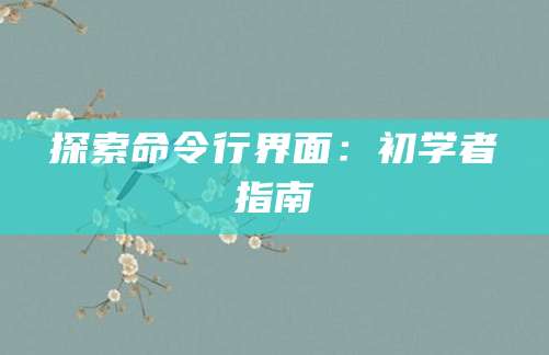 探索命令行界面：初学者指南
